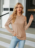 ROUND NECK LOOSE LONG SLEEVE T-SHIRT