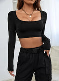CASUAL KNITTED LONG SLEEVE T-SHIRT TOP