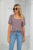 SOLID COLOR SHORT SLEEVE LOOSE T-SHIRT