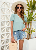 LOOSE CASUAL V-NECK SHORT SLEEVE T-SHIRT