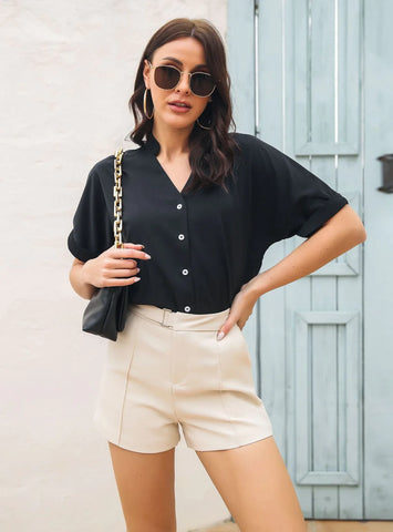 SHIRT FEMALE BAT SLEEVE SHORT SLEEVE SHIRT