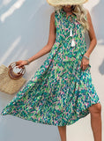 SLEEVELESS BOHEMIAN PRINT DRESS
