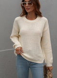 FASHION WOMEN ROUND NECK LOOSE SWEATER