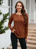 FASHION CASUAL LONG-SLEEVED ROUND NECK PULLOVER SWEATER