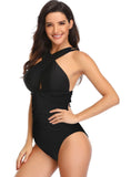 SEXY CROSS-GATHERED ONE-PIECE SWIMSUIT
