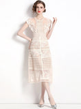 WOMEN EMBROIDERED LACE DRESS