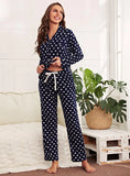 CLASSY STAR PRINT TOP LONG SLEEVE SUIT
