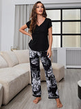 FASHION LADIES' SHORT-SLEEVED TROUSERS HOME CLOTHES SUIT