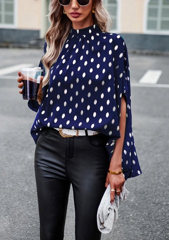 WOMEN HIGH NECK LONG SLEEVE SHIRT