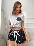 FASHION SUMMER SHORT SLEEVE PRINTED TWO-PIECE SUIT