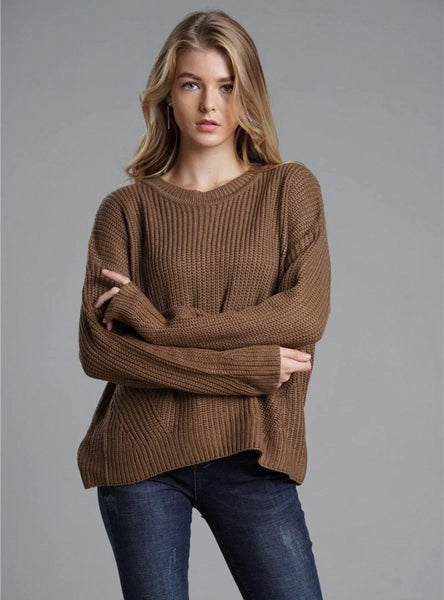 CLASSY LOOSE ROUND NECK LONG SWEATER