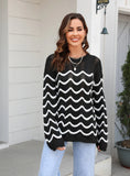 Long Sleeve Spliced Hollow Pullover Sweater