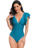LOTUS LEAF BIKINI ONE-PIECE SWIMSUIT