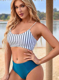 SEXY HIGH WAIST SPLIT STRIPED BEACH BIKINI