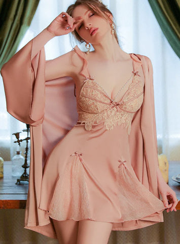 FASHION SEXY LACE BACKLESS CHEST PAD PAJAMAS