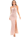 BACKLESS MESH STITCHING SEQUINED DRESS