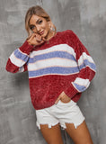 CLASSY CREWNECK STRIPED KNITTED SWEATER