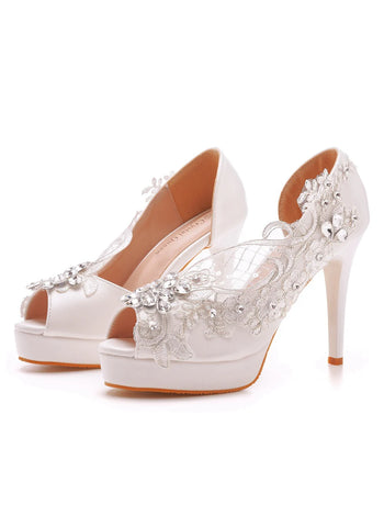 11 CM FISHMOUTH STILETTO SANDALS WEDDING SHOES