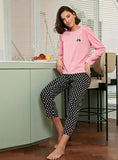FASHION ANIMAL PRINTED LONG-SLEEVED PAJAMAS SET