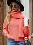 CLASSY LOOSE SOLID COLOR ROUND NECK SWEATER
