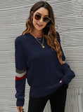 STYLISH LOOSE PULLOVER LOOSE ROUND NECK LONG SLEEVE SWEATER