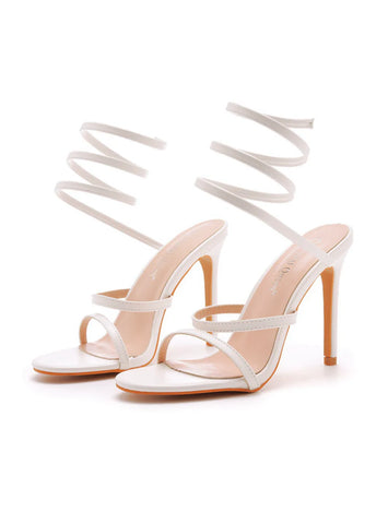 FISH MOUTH THIN STRAP HIGH-HEELED SANDALS