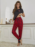 FASHION CASUAL PRINTED SHORT-SLEEVED TROUSERS PAJAMAS SET