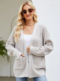 CLASSY RETRO LONG KNITTED CARDIGAN SWEATER COAT