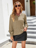 STYLISH V-NECK PULLOVER LOVE KNITTED SWEATER