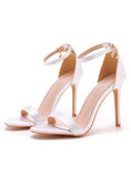 FISH-BILLED WHITE HIGH HEELS SHOES