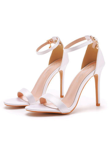 FISH-BILLED WHITE HIGH HEELS SHOES