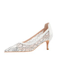 POINTED MESH LACE HIGH HEELS SHOES