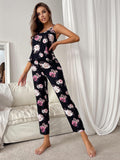 FASHION WOMEN'S SLING TOP TROUSERS PAJAMAS SUIT