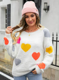 Round Neck Mink Hair Heart Sweater