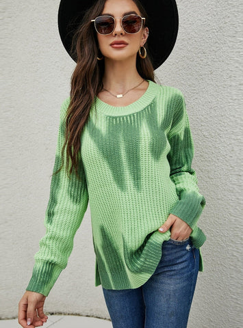 FASHION PRINTING LONG-SLEEVED ROUND NECK LOOSE SWEATER