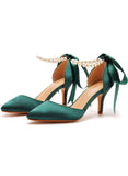THIN-HEELED RHINESTONE BEADED SANDALS