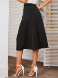 SPLIT KNITTED SOLID COLOR SKIRT