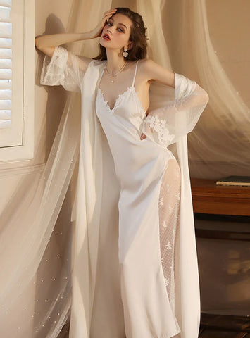 FASHION SEXY SATIN PAJAMAS NIGHTGOWN SUIT