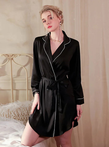 FASHION SILK-LIKE BATHROBE PAJAMAS