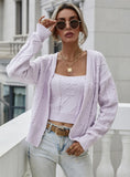 FASHION LOOSE TWISTED ROPE BRAIDED SWEATER TWO-PIECE SUIT