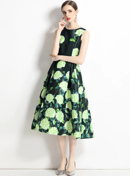 WOMEN PRINTED SLEEVELESS DRESS