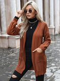 FASHION CASUAL SOLID COLOR LONG SLEEVE CARDIGAN SWEATER