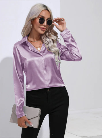 SATIN LONG SLEEVE SHIRT