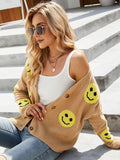 FASHION LONG SLEEVE LOOSE SMILEY KNIT SWEATER