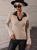CLASSY TURTLENECK FLARED SLEEVES SWEATER