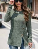 WOMEN ROUND NECK BUTTON TOP