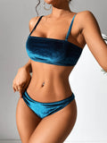 SOLID VELVET SEXY HIGH WAIST BIKINI