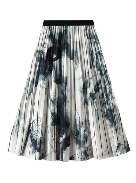 INK PRINTING RETRO NATIONAL STYLE SKIRT