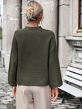 FASHION LOOSE NINE-POINT SLEEVE SOLID COLOR SWEATER