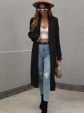FASHION ROUND NECK KNIT CARDIGAN LOOSE SOLID COLOR SWEATER